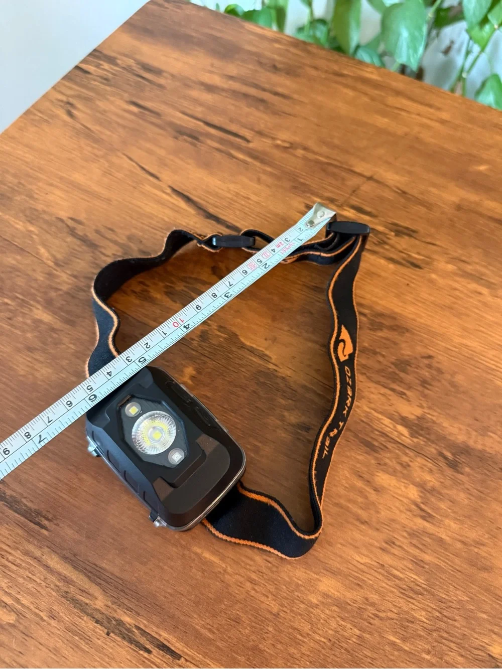 Ozark Trail Black and Orange Headlamp with Elastic Strap